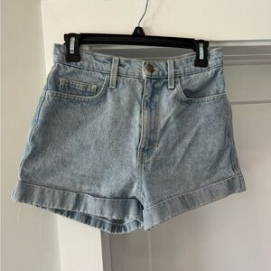 American Apparel denim high waisted shorts, made in the USA, size 28
